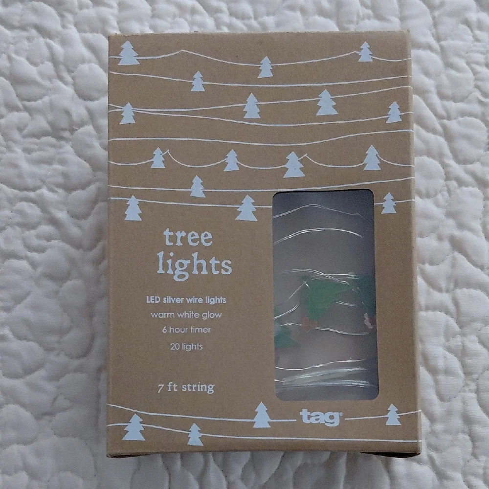 Tag LED Tree Lights with Silver Wire - New In Box (Battery Operated) - Picture 1 of 3